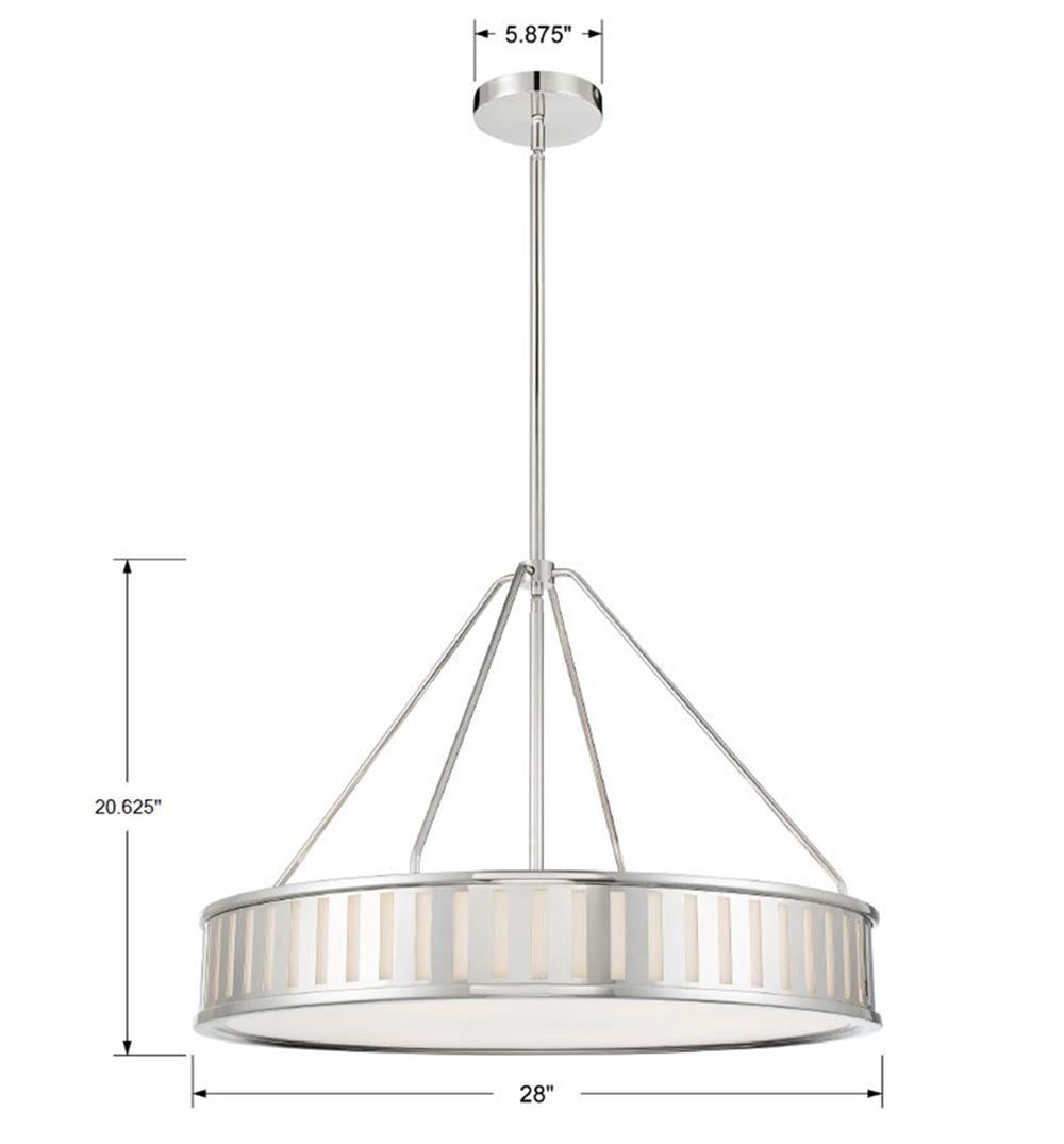 Crystorama Kendal 6 Light Polished Nickel Chandelier