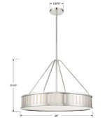 Crystorama Kendal 6 Light Polished Nickel Chandelier