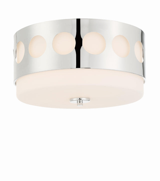 Crystorama Kirby 2 Light Polished Nickel Flush Mount
