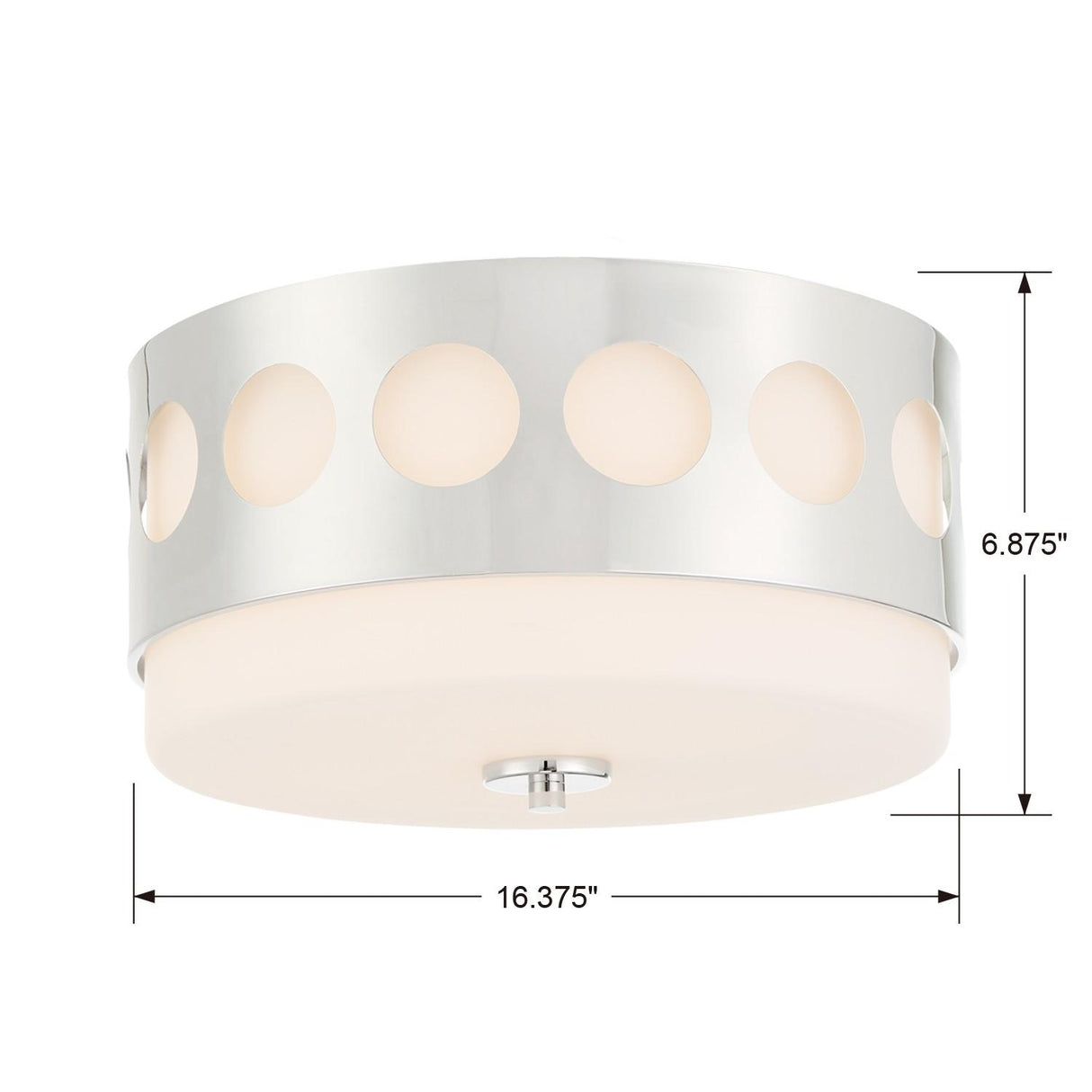 Crystorama Kirby 2 Light Polished Nickel Flush Mount