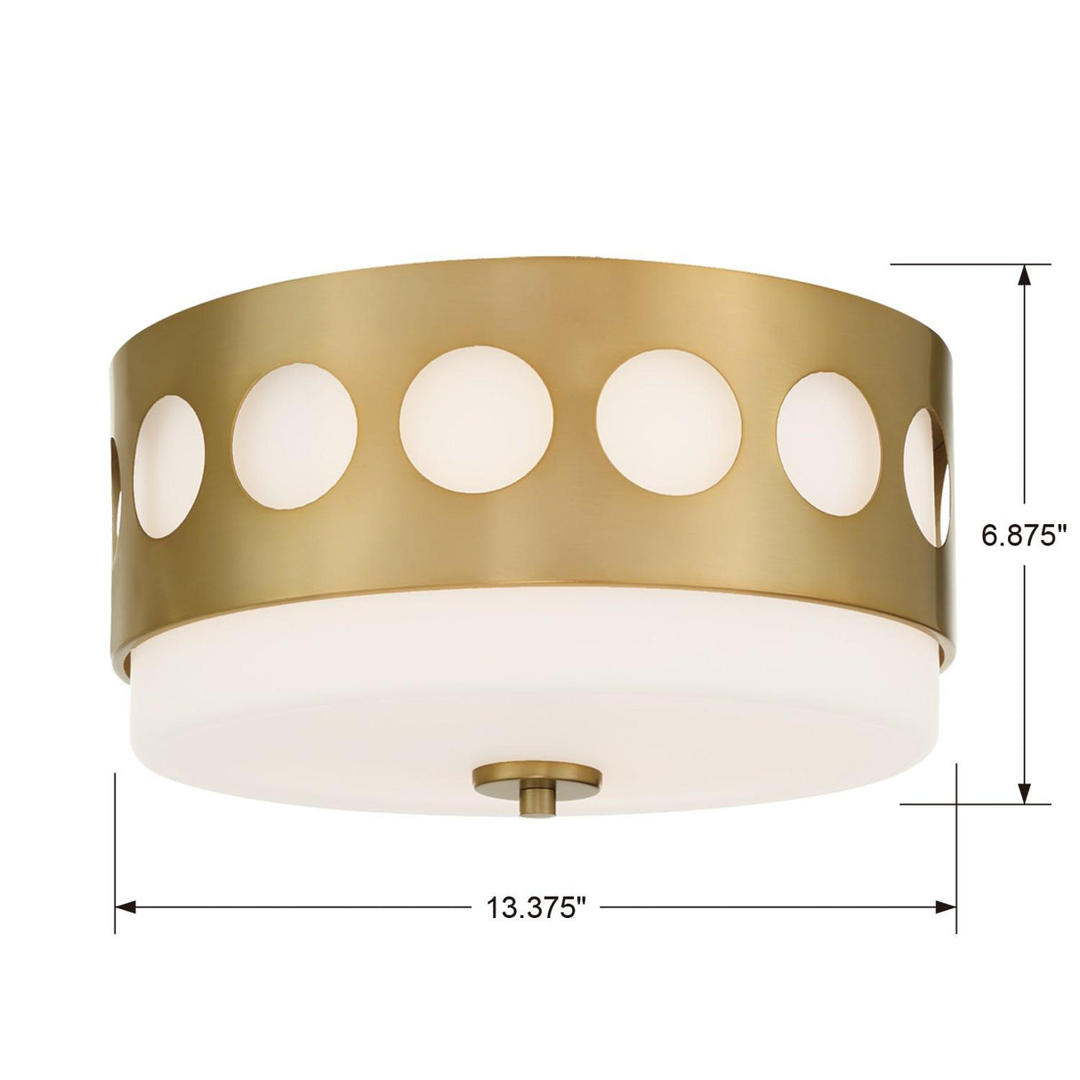 Crystorama Kirby 2 Light Vibrant Gold Flush Mount