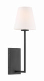 Crystorama Lena 1 Light Black Forged Sconce
