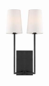 Crystorama Lena 2 Light Black Forged Sconce