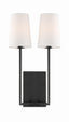 Crystorama Lena 2 Light Black Forged Sconce