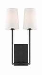 Crystorama Lena 2 Light Black Forged Sconce