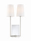 Crystorama Lena 2 Light Polished Chrome Sconce