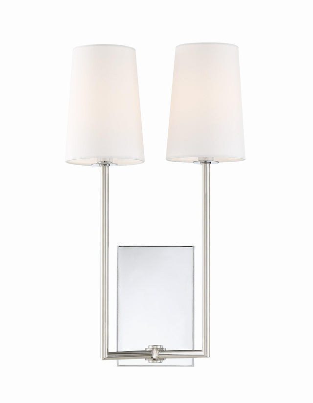 Crystorama Lena 2 Light Polished Chrome Sconce