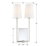 Crystorama Lena 2 Light Polished Chrome Sconce