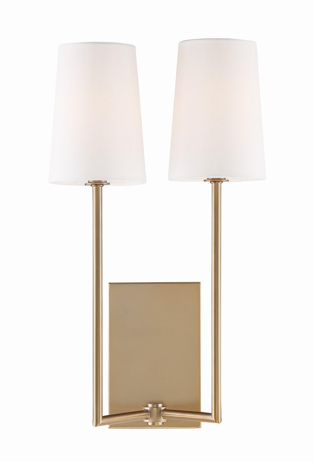 Crystorama Lena 2 Light Vibrant Gold Sconce