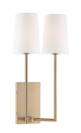 Crystorama Lena 2 Light Vibrant Gold Sconce