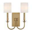 Crystorama Lloyd 2 Light Aged Brass Sconce