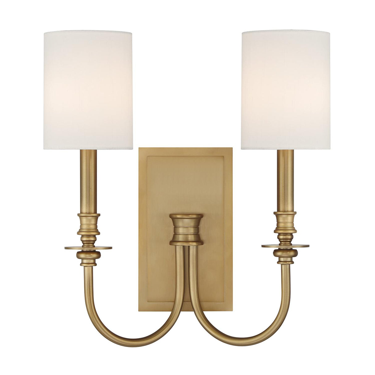 Crystorama Lloyd 2 Light Aged Brass Sconce