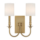 Crystorama Lloyd 2 Light Aged Brass Sconce