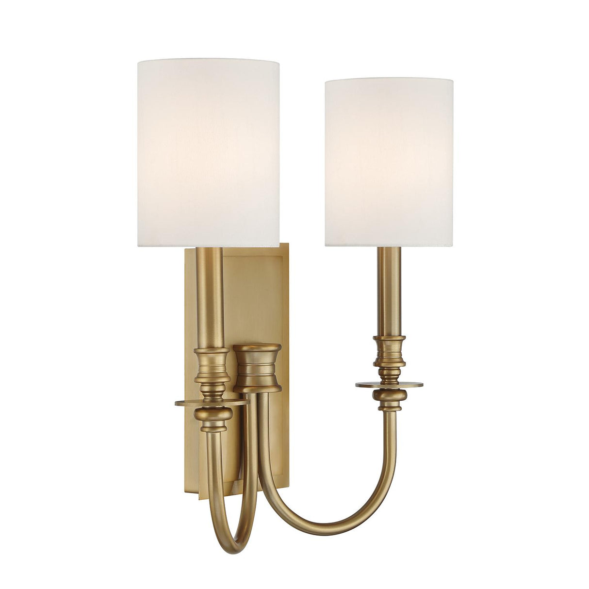 Crystorama Lloyd 2 Light Aged Brass Sconce