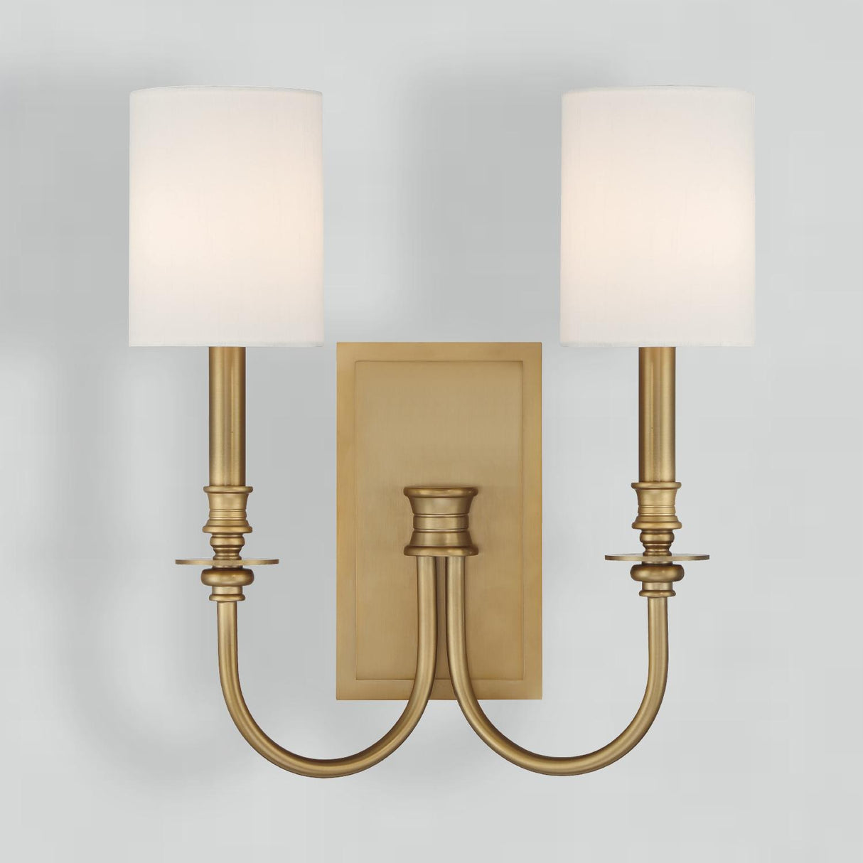 Crystorama Lloyd 2 Light Aged Brass Sconce