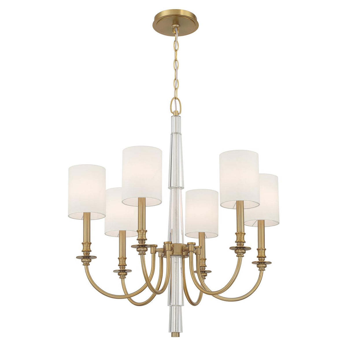 Crystorama Lloyd 6 Light Aged Brass Chandelier
