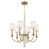 Crystorama Lloyd 6 Light Aged Brass Chandelier