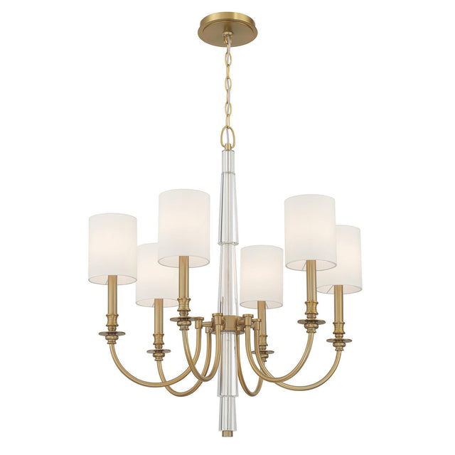 Crystorama Lloyd 6 Light Aged Brass Chandelier