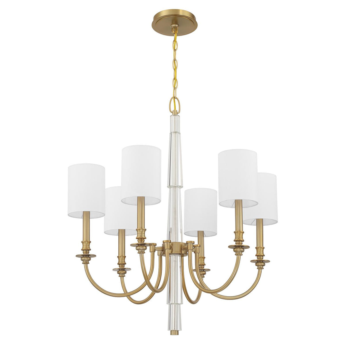 Crystorama Lloyd 6 Light Aged Brass Chandelier
