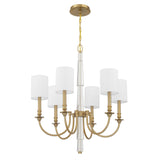 Crystorama Lloyd 6 Light Aged Brass Chandelier