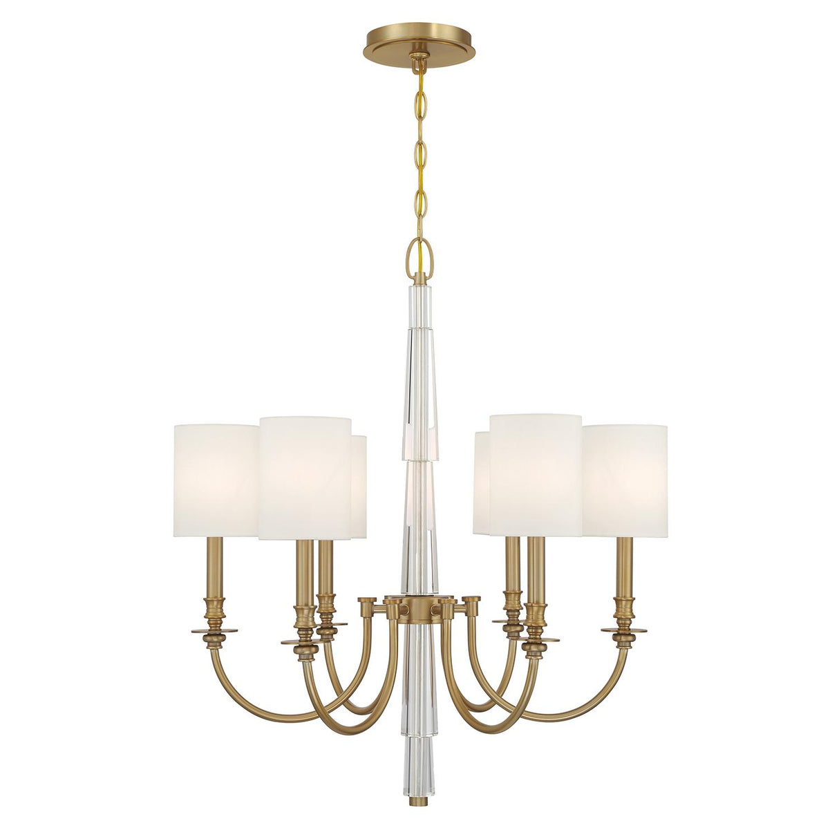 Crystorama Lloyd 6 Light Aged Brass Chandelier