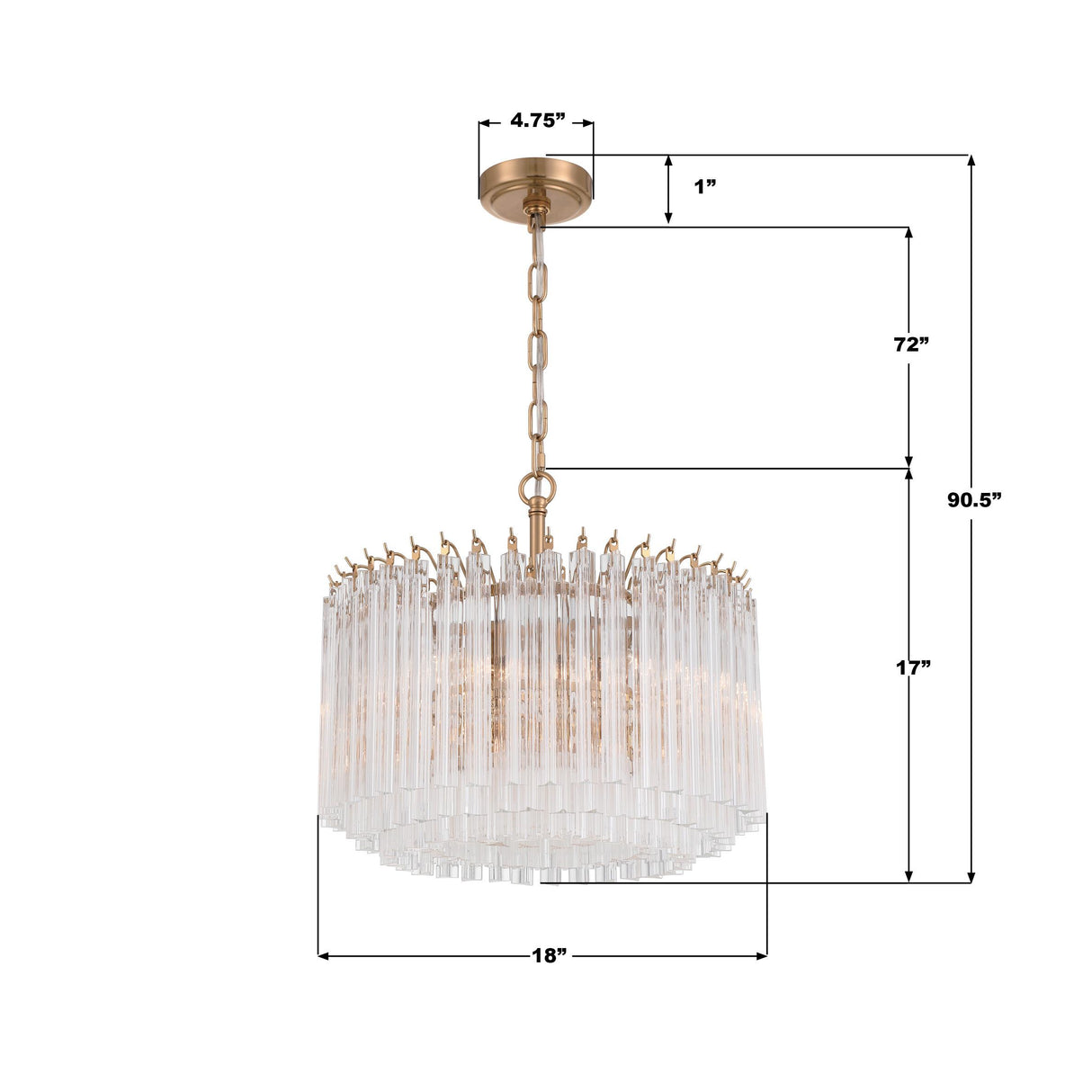 Crystorama Lofton 5 Light Aged Brass Chandelier