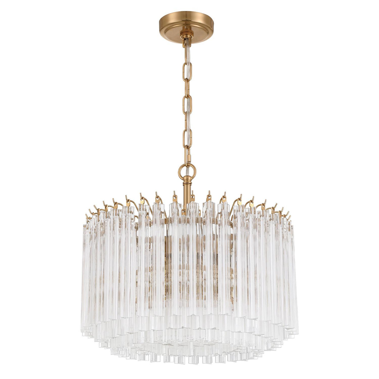 Crystorama Lofton 5 Light Aged Brass Chandelier