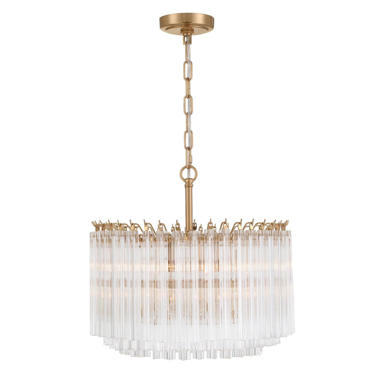 Crystorama Lofton 5 Light Aged Brass Chandelier