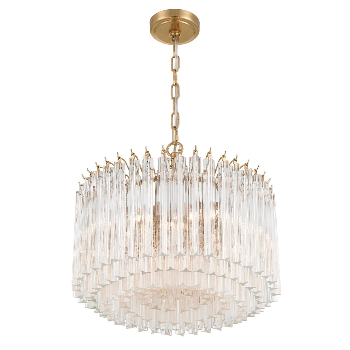 Crystorama Lofton 5 Light Aged Brass Chandelier