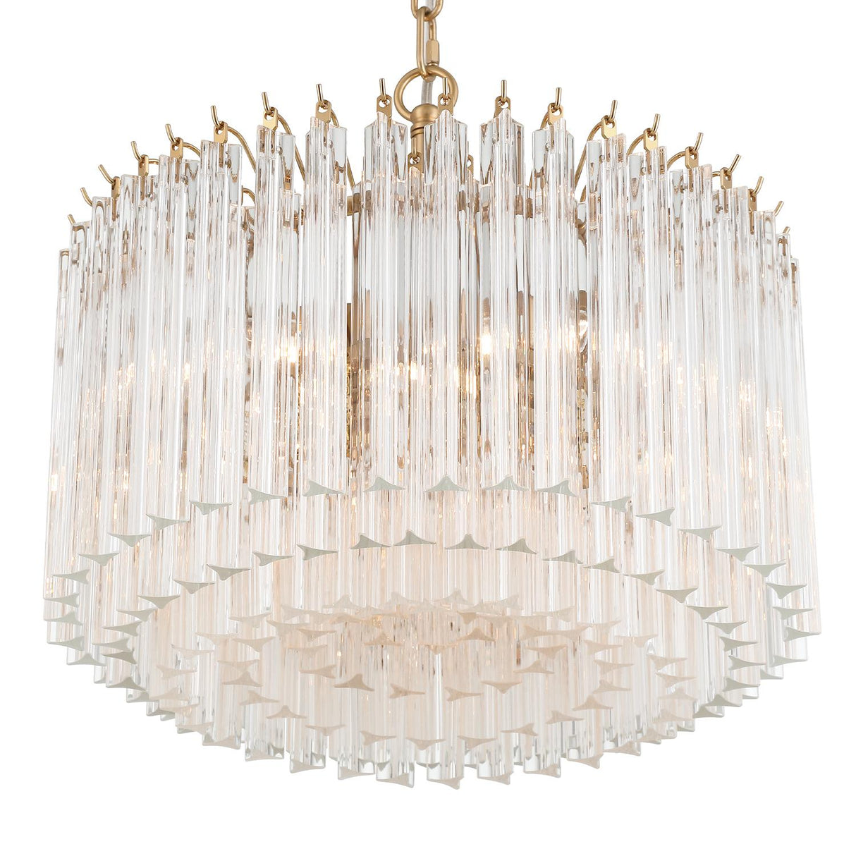 Crystorama Lofton 5 Light Aged Brass Chandelier