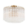 Crystorama Lofton 5 Light Aged Brass Semi Flush Mount