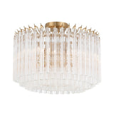 Crystorama Lofton 5 Light Aged Brass Semi Flush Mount