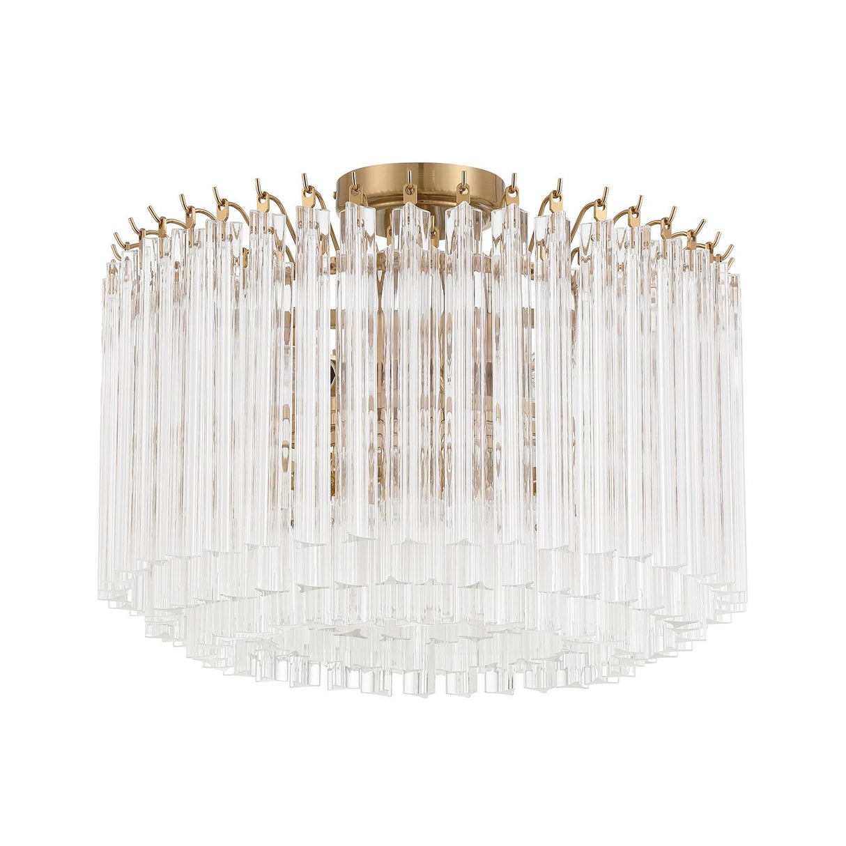 Crystorama Lofton 5 Light Aged Brass Semi Flush Mount