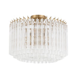 Crystorama Lofton 5 Light Aged Brass Semi Flush Mount