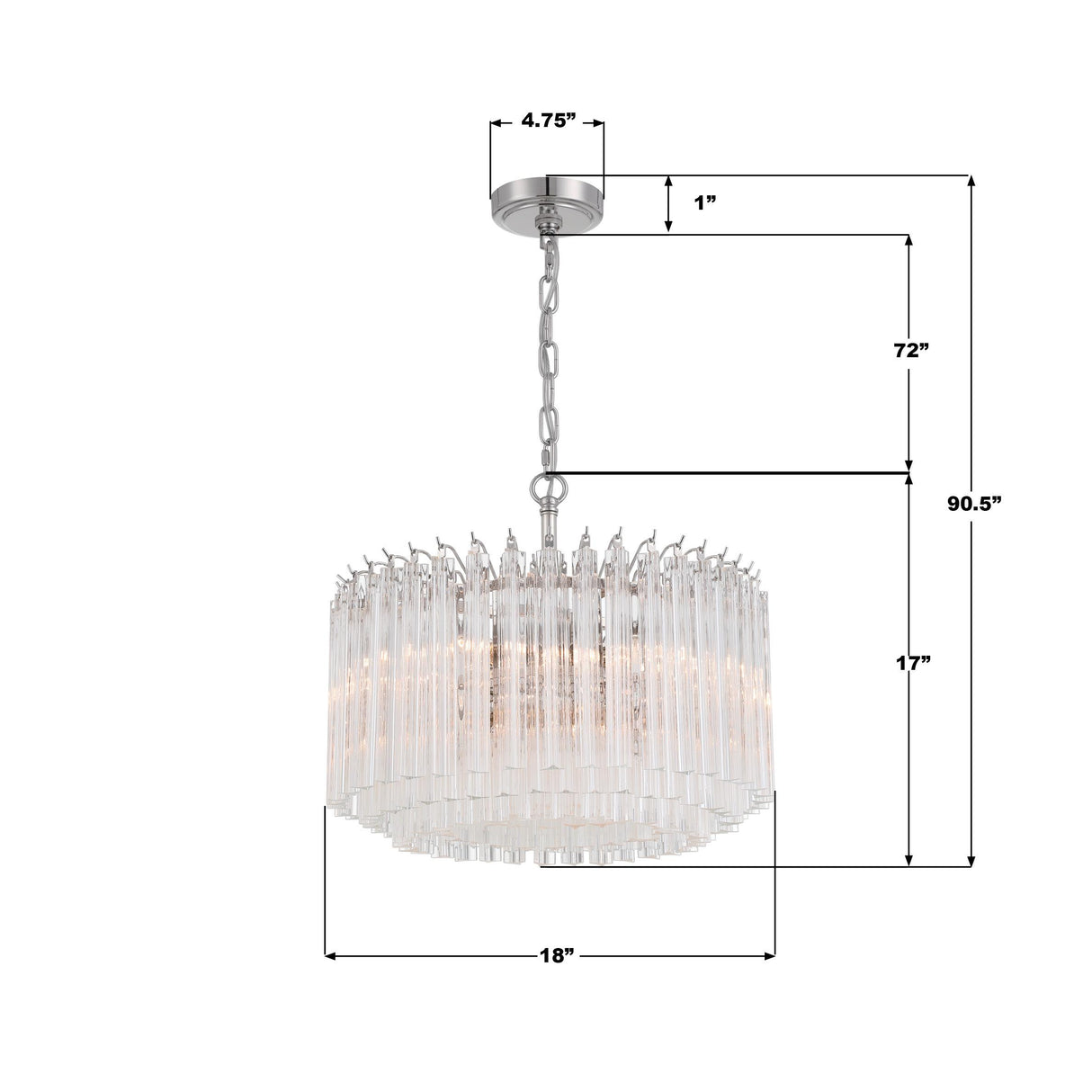 Crystorama Lofton 5 Light Polished Nickel Chandelier
