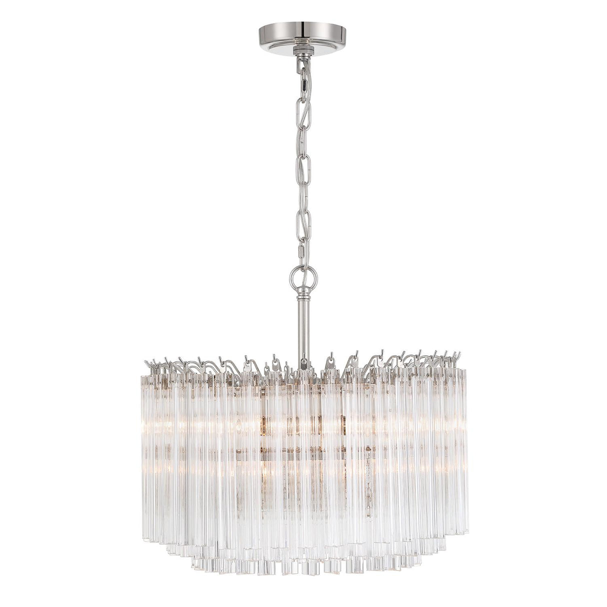 Crystorama Lofton 5 Light Polished Nickel Chandelier