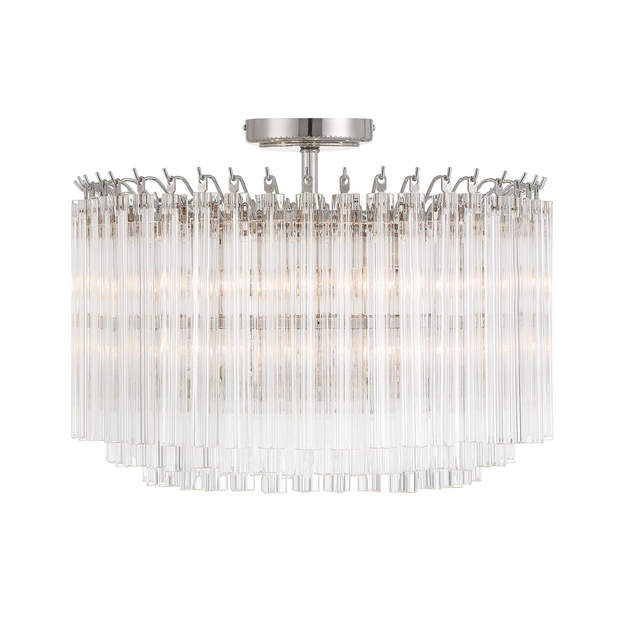 Crystorama Lofton 5 Light Polished Nickel Semi Flush Mount