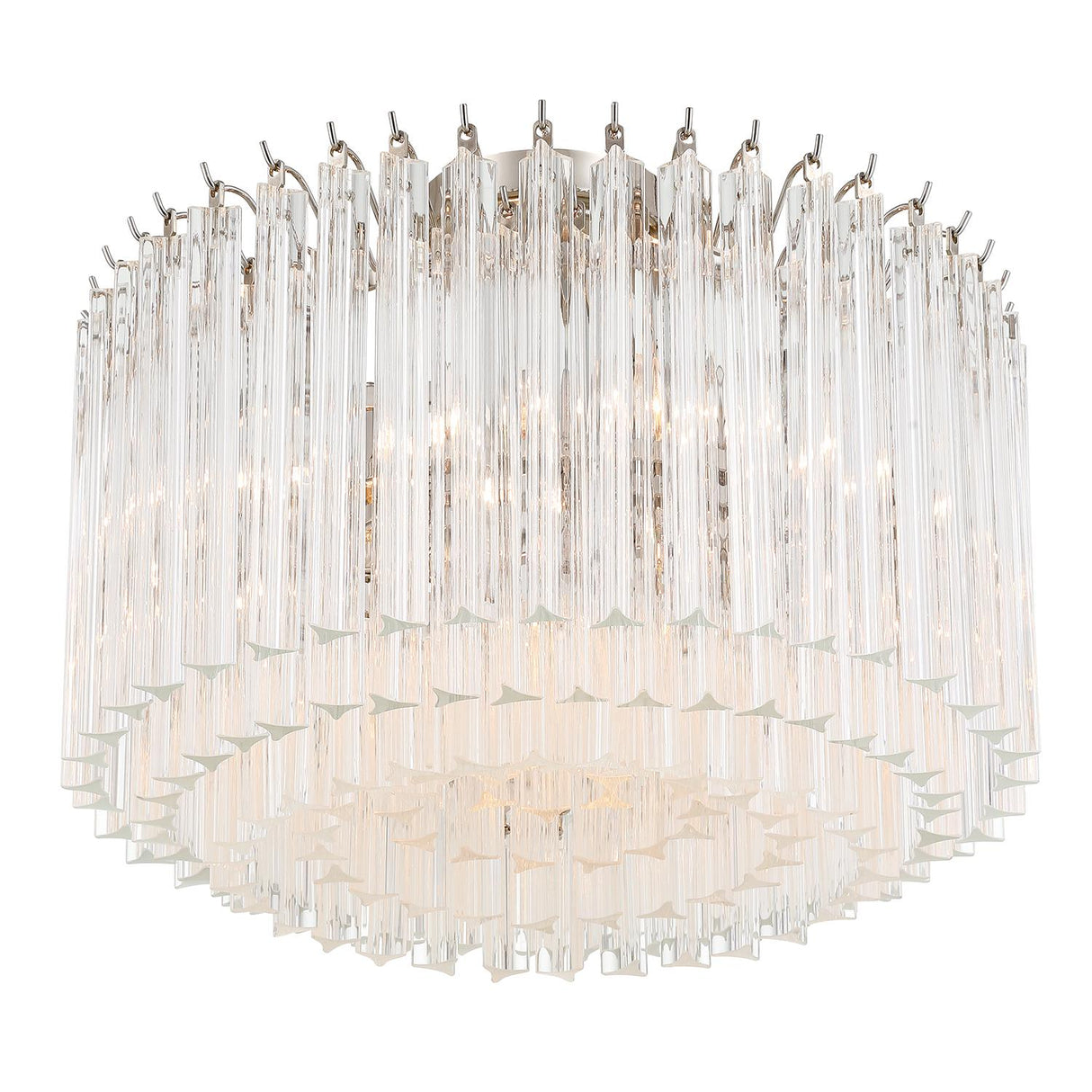 Crystorama Lofton 5 Light Polished Nickel Semi Flush Mount