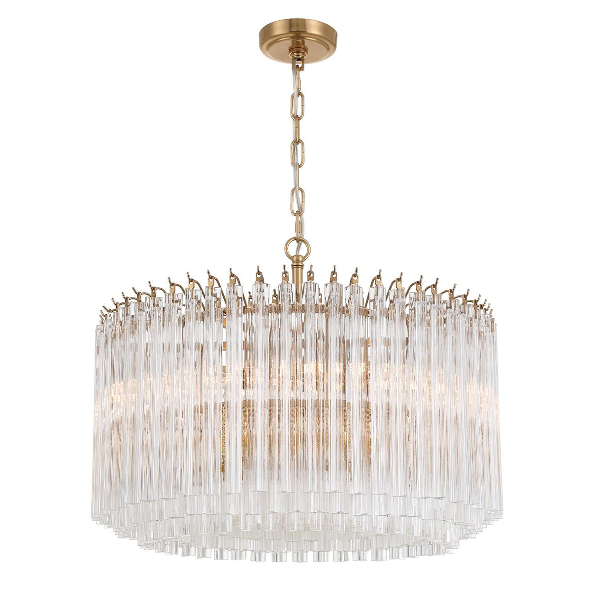 Crystorama Lofton 7 Light Aged Brass Chandelier