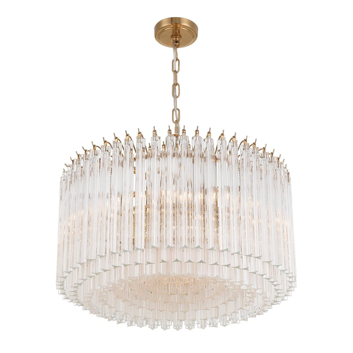 Crystorama Lofton 7 Light Aged Brass Chandelier