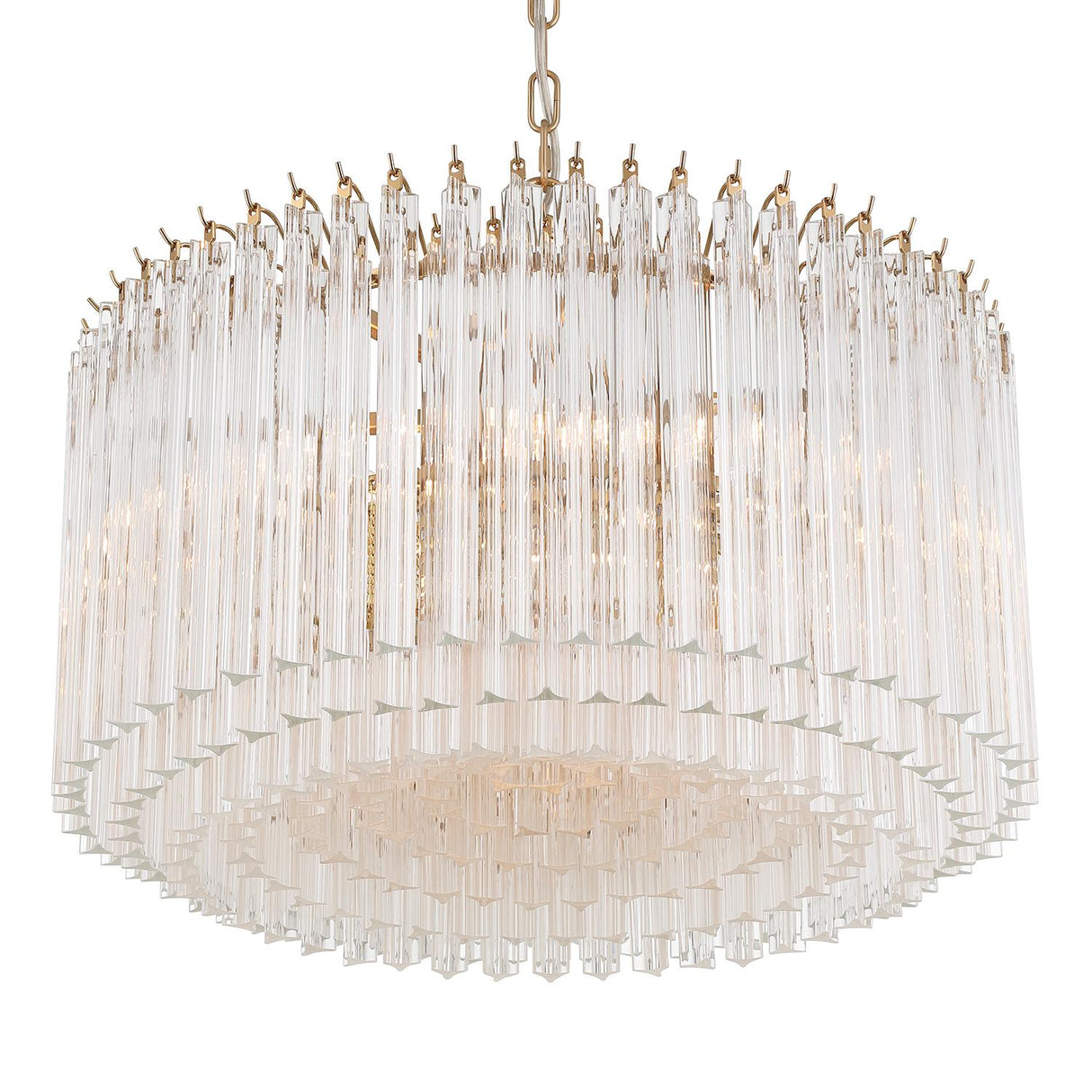 Crystorama Lofton 7 Light Aged Brass Chandelier