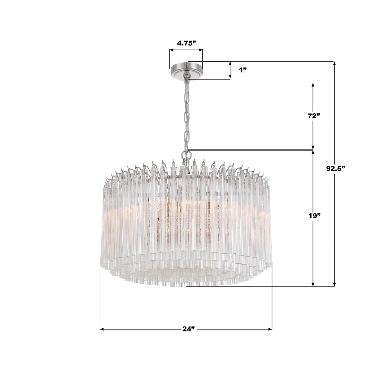 Crystorama Lofton 7 Light Polished Nickel Chandelier