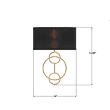 Crystorama Laurel 2 Light Vibrant Gold Sconce