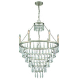 Crystorama Lucille 6 Light Antique Silver Chandelier