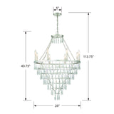Crystorama Lucille 8 Light Antique Silver Chandelier