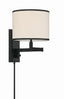 Crystorama Madison 1 Light Matte Black Task Sconce