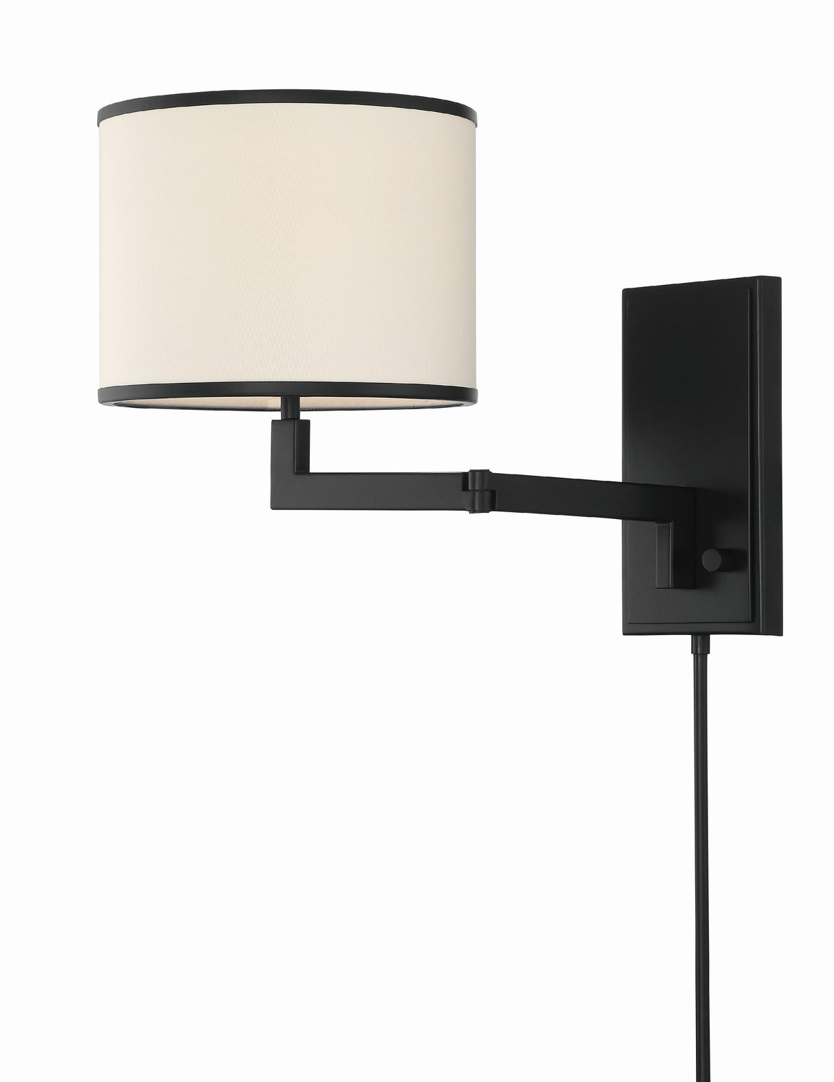 Crystorama Madison 1 Light Matte Black Task Sconce