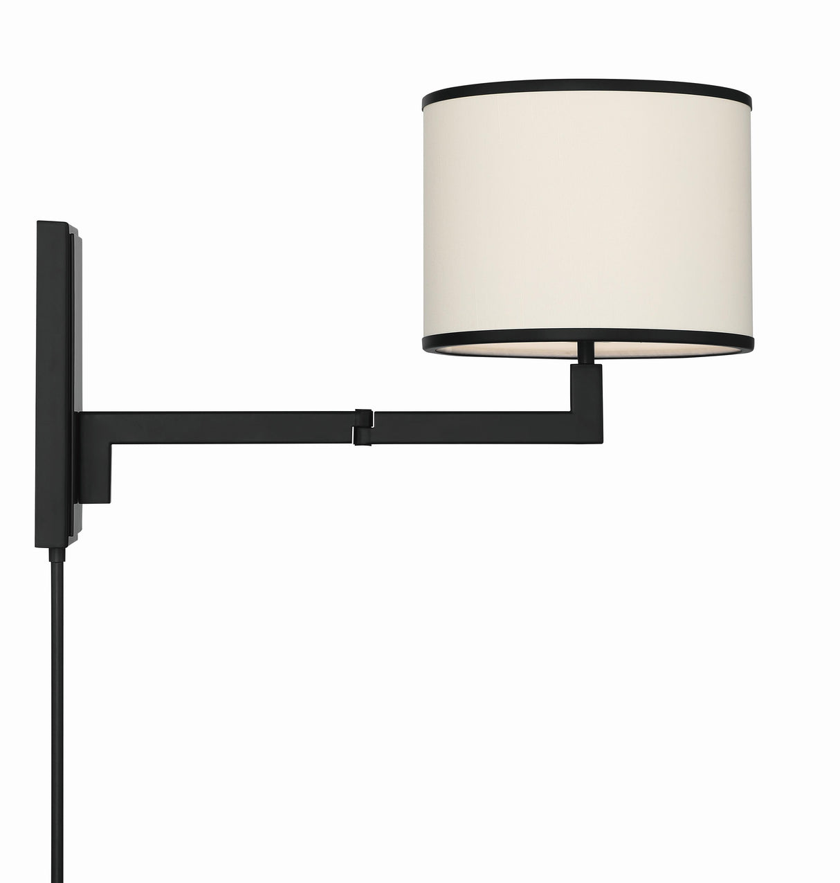 Crystorama Madison 1 Light Matte Black Task Sconce