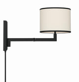 Crystorama Madison 1 Light Matte Black Task Sconce