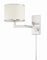 Crystorama Madison 1 Light Polished Nickel Task Sconce